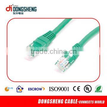 2014 green color jacket utp cat5e strand 26awg patch cord cable