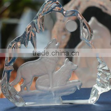 Crystal wolfs Crystal Ice animal Home Decoration Crystal Gift for Souvenir