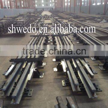UIC60 1/12 High speed railway cast frog railway turnout with wooden sleeper