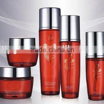 different size cosmetic glass lotion bottles