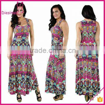 Wholesale Apparel Women Tank Dress Bright Bohemian Maxi Dress