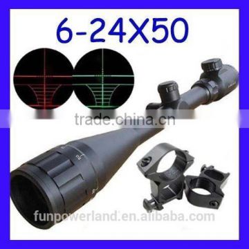 New 6-24x50 AOE Optics Air Rifle Scope Sight Gun Free Rail Mounts Outdoor HOT