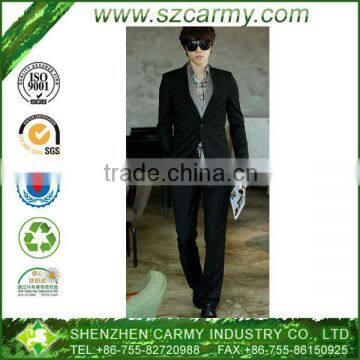 Official Wool & Polyester Classic Black One Button Business Men Suits Made In China