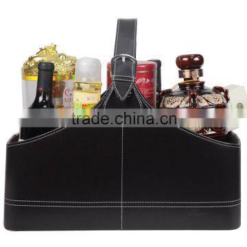 Hotel PU food packaging basket basket basket leather hand basket basket leather magazine PU/PVC Mid Autumn Festival