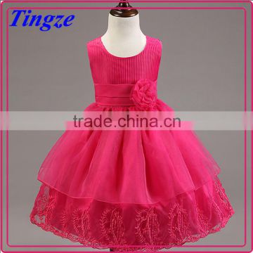 New design wholesale big bowknot vintage style boutique girls princess party dresses 2015 TR-WS27