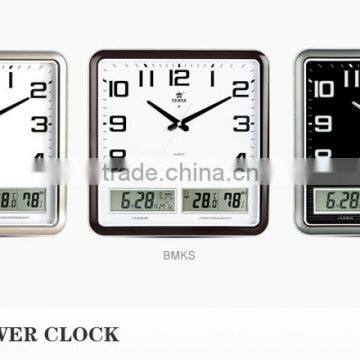 Plastic LCD clock,Home wall clock with Calendar,Battery clock