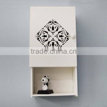 Small Size Space Saving Wall Mounted White Color Wooden Bathroom Cabinet