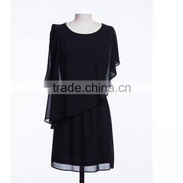 China Dress Manufacturer New Fashion Black Plus Size One Piece Long Ladies Cheap Cost Dress for Women photo-2