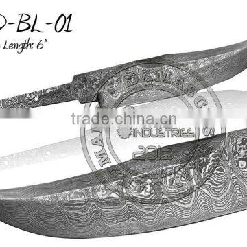 Damascus Steel Knife Blade Blank