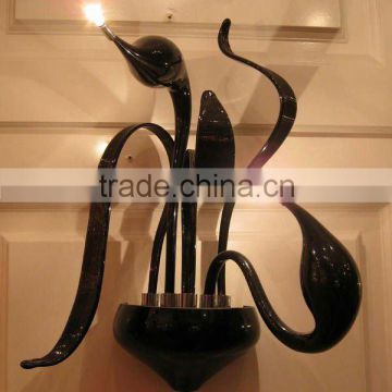 2015 Art wall light black glass by hand with G4 light bulb