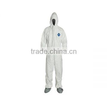 Disposable Elastic Wrist Bootie Hood White Coverall Suit Large