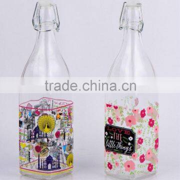 Glass bottle glass milk bottle with decal printing (CCP684K36)