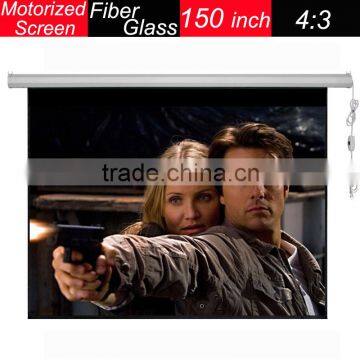 Hot selling fiber glass 150 inch electric motorized 4:3 screen projector