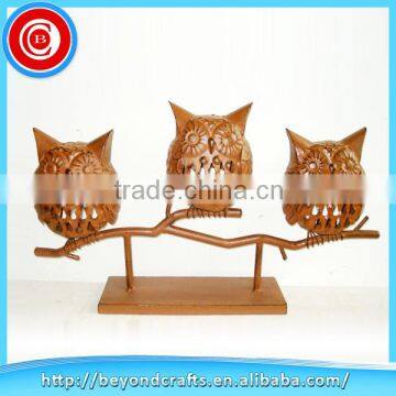 China export tabletop hand carved wrought iron owl home decor                        
                                                Quality Choice