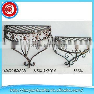 Antique decorative hand carving metal wall shelf