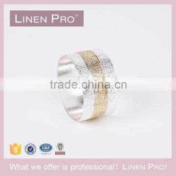 LinenPro Latest Designs Round Gold Metal Napkin Ring for Wedding