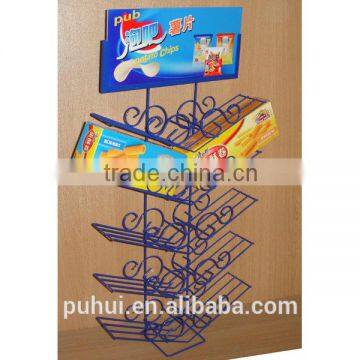 Powder Coating Floor Metal Wire Potato Chips Display Rack With Competitive Price Quality Choice