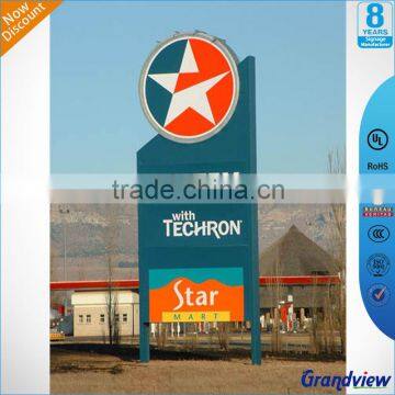 Petrol station aluminum advertising pylon sign