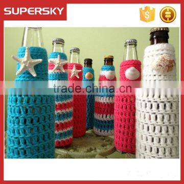 V-583 Christmas knitting table wine botle decor cover christmas party beer bottle gift crochet wine bottle cover bag