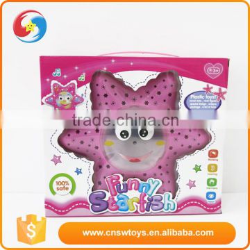 B/O electric plastic children mini pink star projector toy with music and light