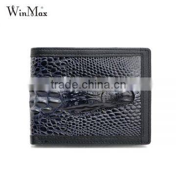 Male Business Genuine Leather Coin Purse 3D Crocodile Wallet for Men photo-4