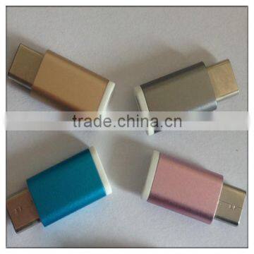 Metal polishing colorful and convenient USB 3.1 type-c male to micro female adapter