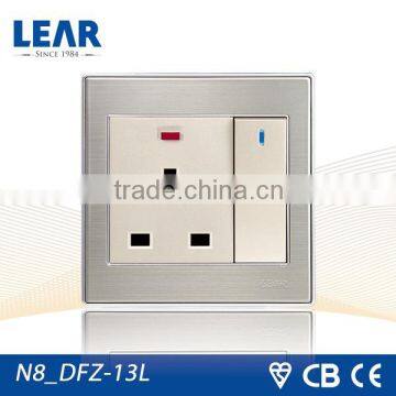 N8 Series Wall Switch 1 gang switched 13A socket with neon