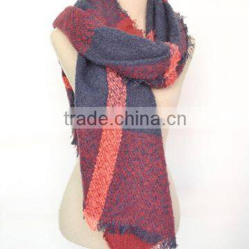 2015 Fashion red plaid pashmina women scarf