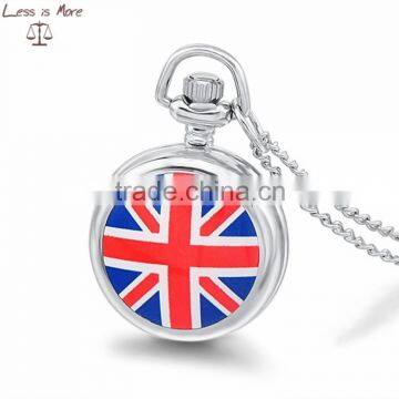 Custom pocket watches, vintage us flag watche necklace