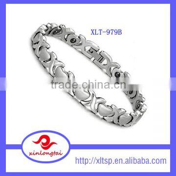 Black Heart Couple Anti-radiation Magnetic Bracelet Stainless Steel Energy Bracelet photo-3