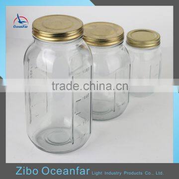 Good Quality Scale Embossed Clear Mason Drinking Jars Bulk Juice Glass Mason Jar