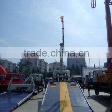 5 ton slide flatbed recovery truck wrecker with 6.3T crane for sale