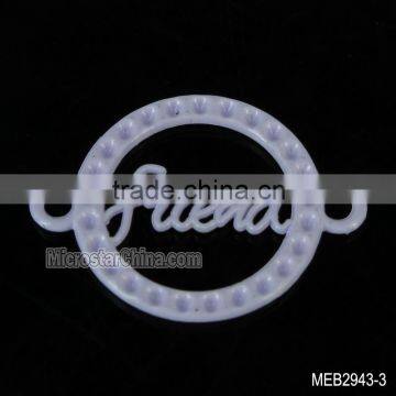 New fashion design friend letter in circular connector jewelry circular connector