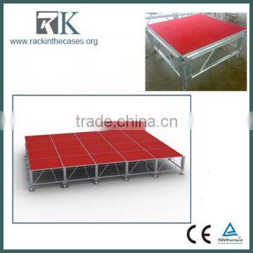 Portable adjustable 4x8 aluminum adjustable stage