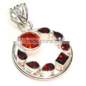 gemstone antique sterling silver 925 jewelry garnet pendant jaipur jewelry Handmade jewelry