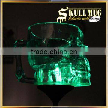 LED Flashing Skull Bottle, Skull shape glass dropper bottle