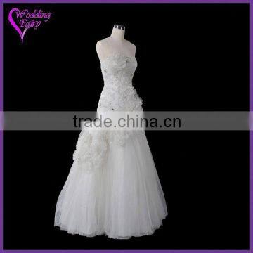 Cheap Prices!! OEM Factory Custom Design strapless organza bridal gown