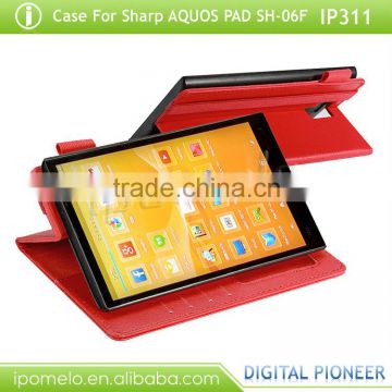 Business styles leather tablet case for Sharp AQUOS PAD SH-06F