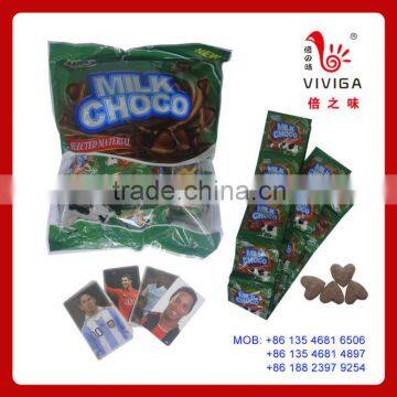 Heart Shaped Milk Choco Press Candy (with football star cards)