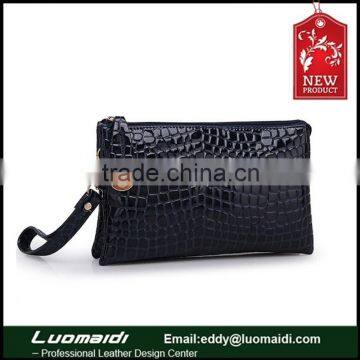 hot selling women cowhide leather bag crocodile pattern handbag clutch bag shoulder bag