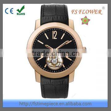 FS FLOWER - Luxury Classic Quality Man Watch Automatic Mechanical Movement Sapphire Glass With Genuine Leather Strap