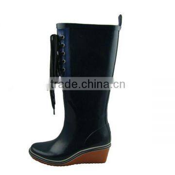 2013 New design high heel rain shoe wedge rain boots