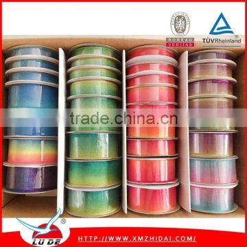 Colorful rainbow organza ribbon for gift wrapping