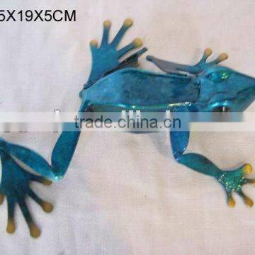 new! artificial metal garden frog wall decor