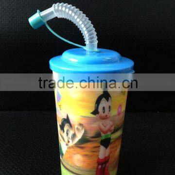 plastic cup 3d model with straw cup