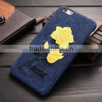 New Arrival Fashion Embroidery Rose Hard Cover Case for IPhone6 6s 6Plus 6sPlus Samsung Galass S6Edge Plus Cover