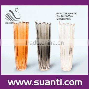 transparent long thin resin vase for home decoration