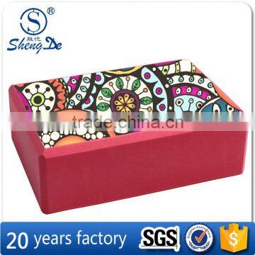 2015 EVA embossed logo foam block, high resilience yoga block, eva yoga brick manufacturer