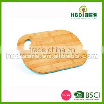 Color plastic bamboo chopping board with holes