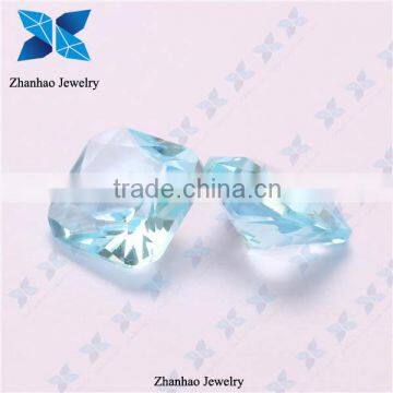 Rough synthetic raw aquamarine stone for jewelry design